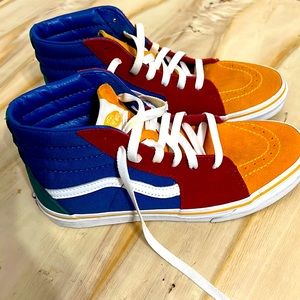 Vans Size 6.5 Red blue mustard yellow & white